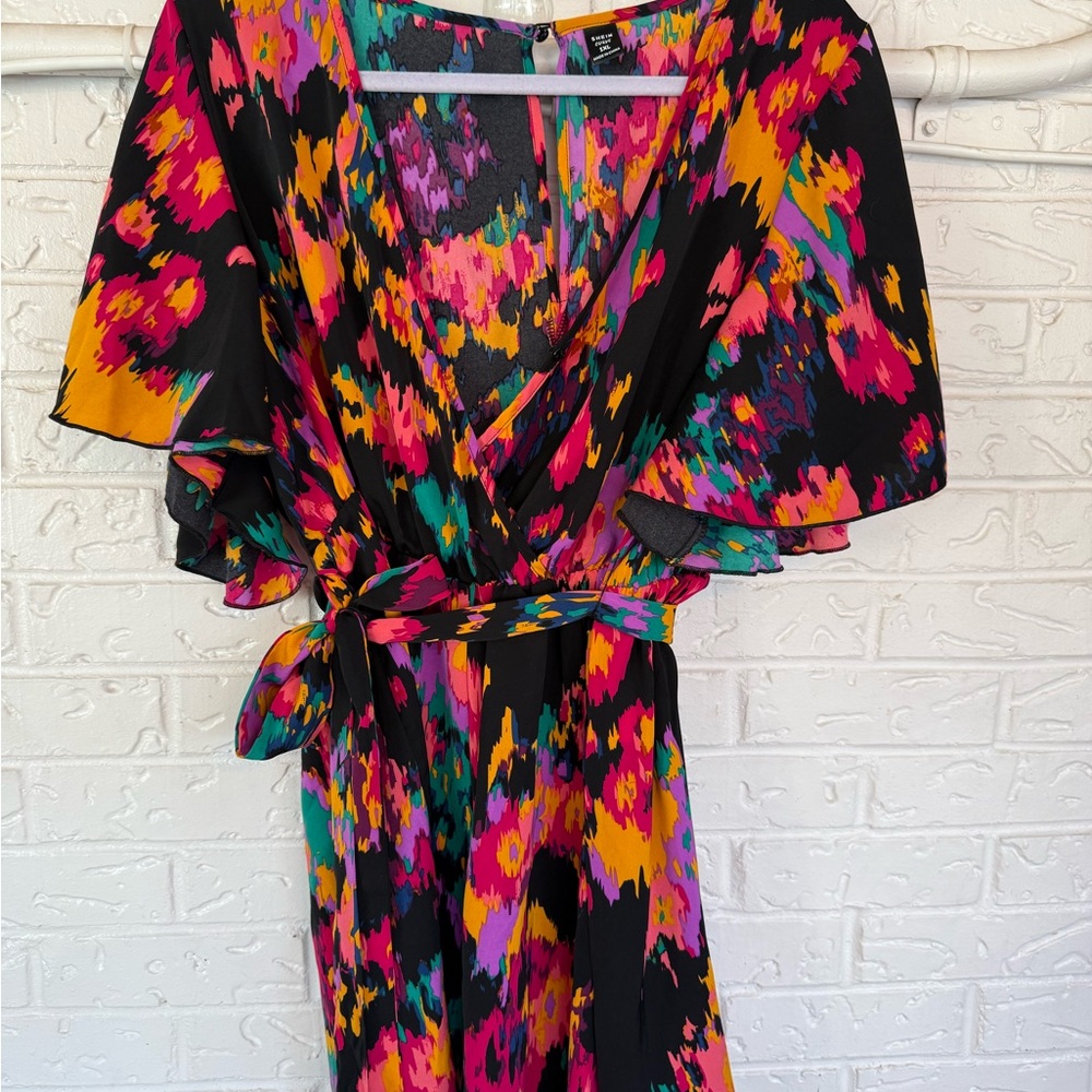 SHEIN Colorful Abstract Print Romper